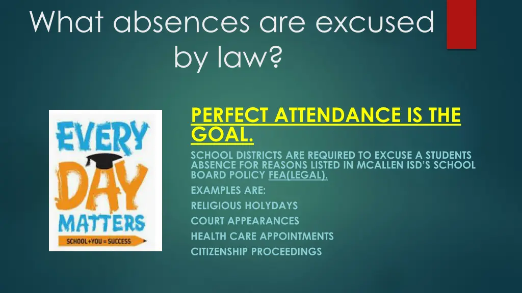 what absences are excused by law