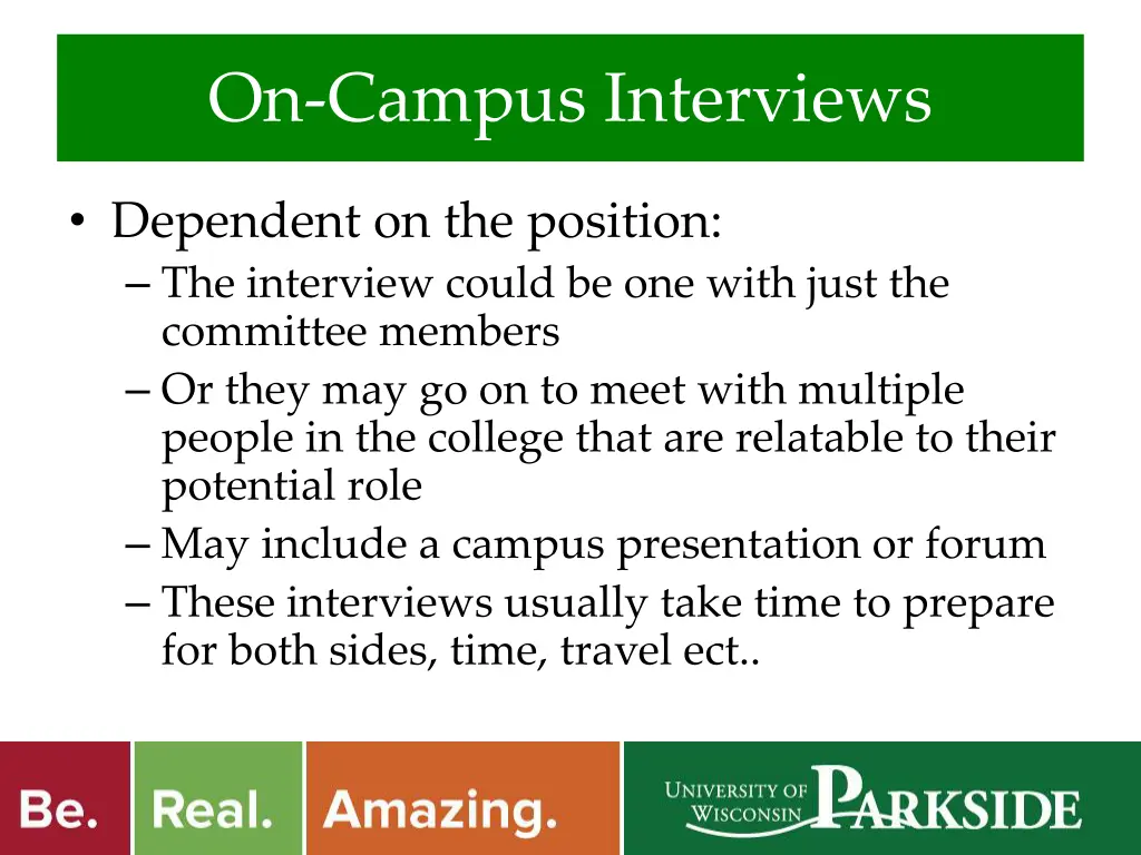 on campus interviews