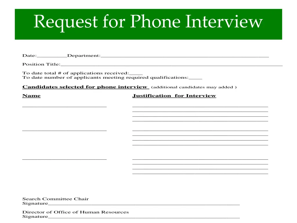 request for phone interview