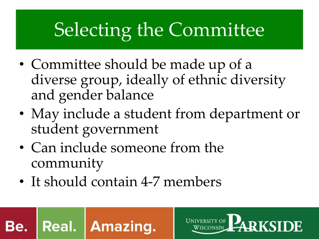 selecting the committee