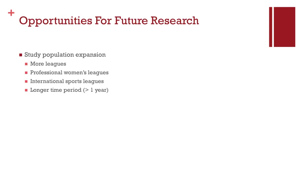 opportunities for future research