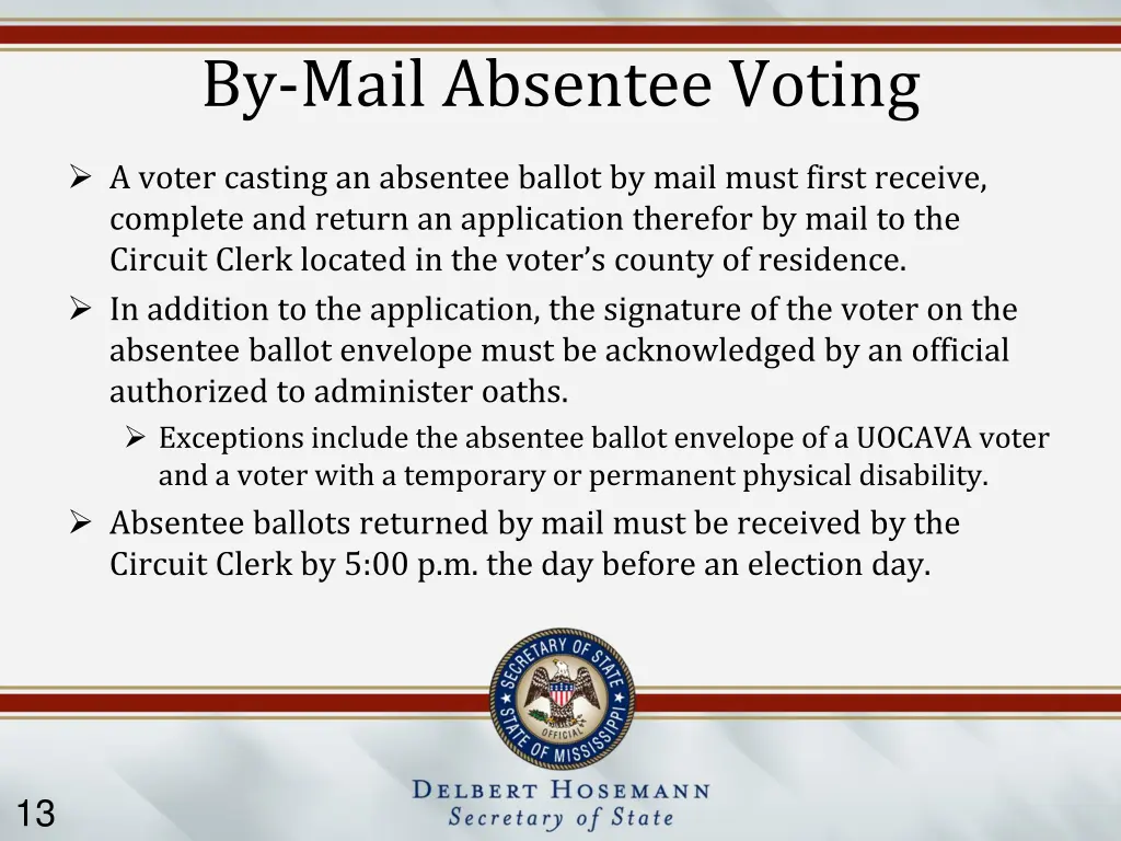 by mail absentee voting