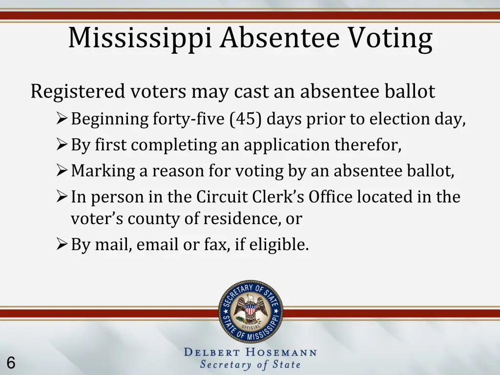 mississippi absentee voting