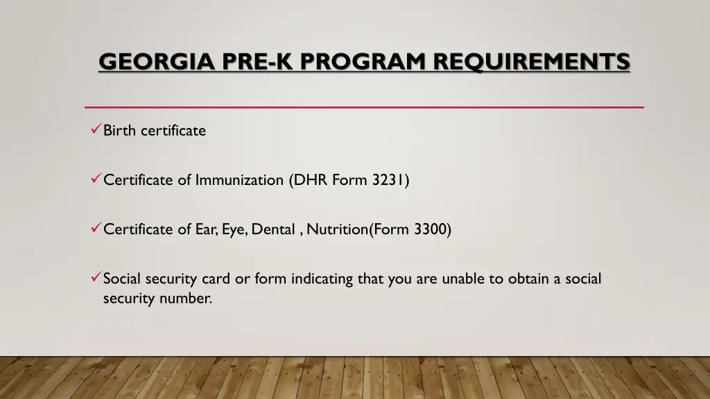 georgia pre k program requirements