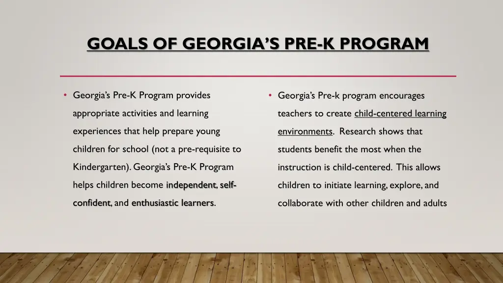 goals of georgia s pre k program