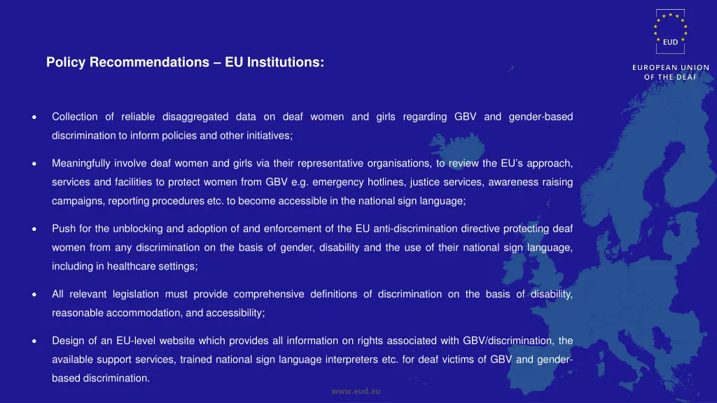 policy recommendations eu institutions