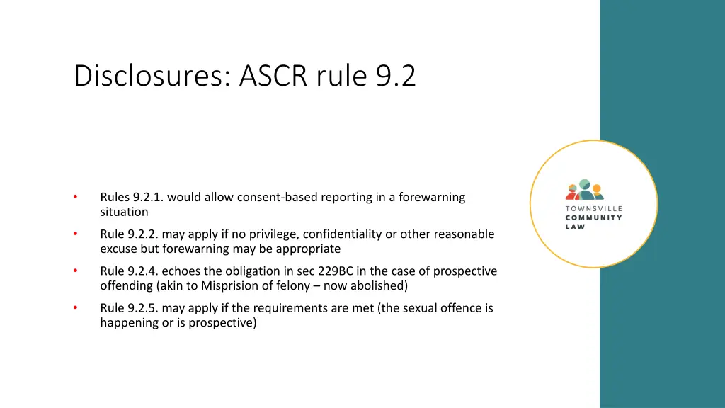 disclosures ascr rule 9 2 1