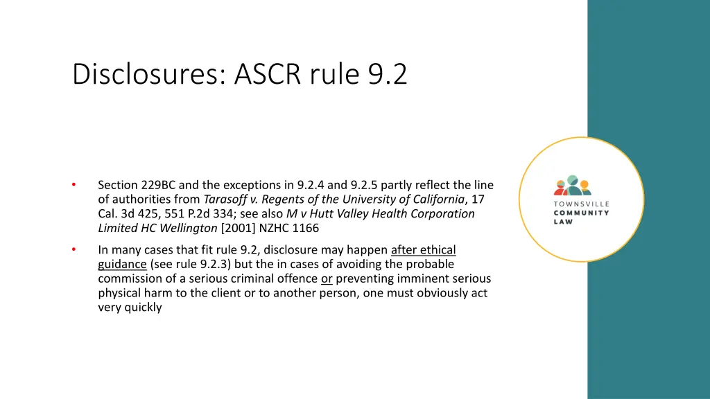 disclosures ascr rule 9 2