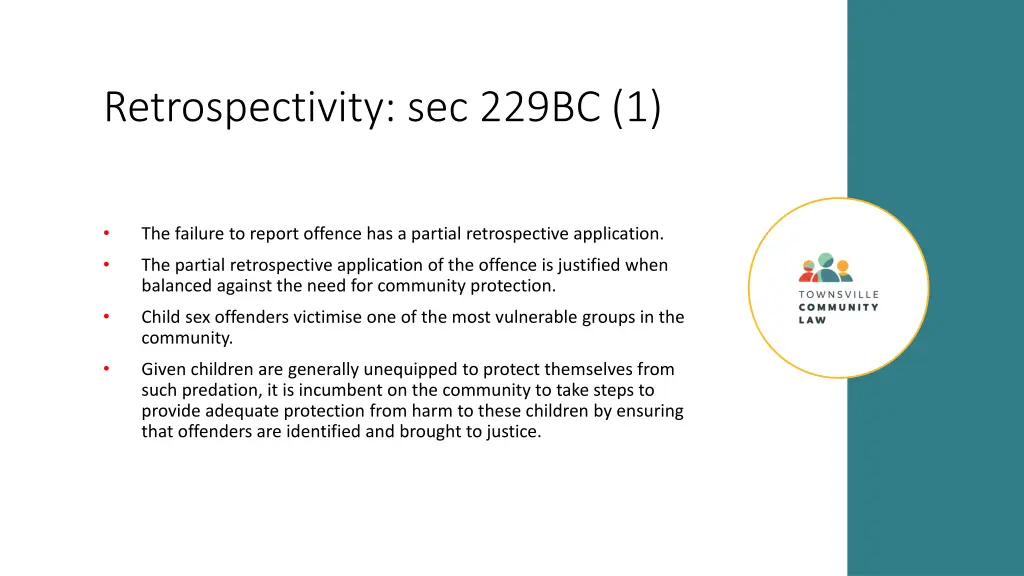 retrospectivity sec 229bc 1