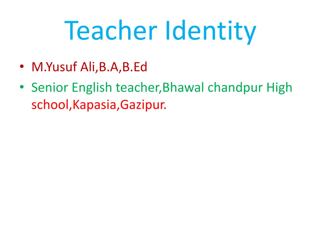 teacher identity