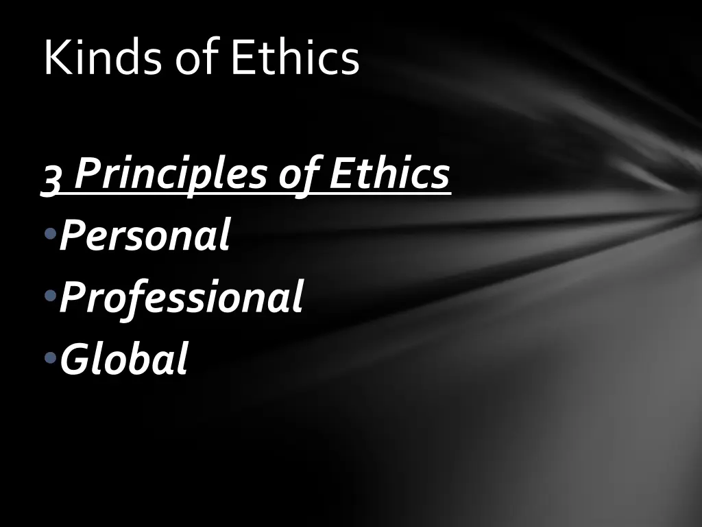 kinds of ethics