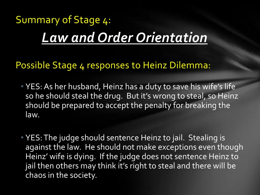 summary of stage 4 law and order orientation 1