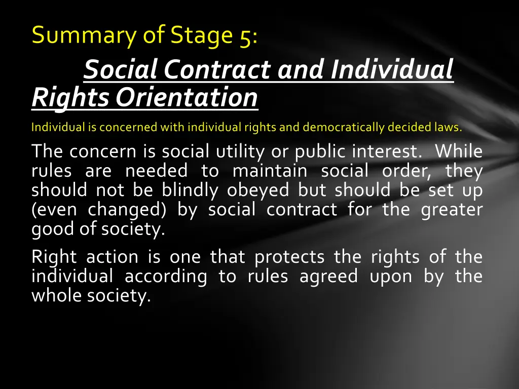 summary of stage 5 social contract and individual