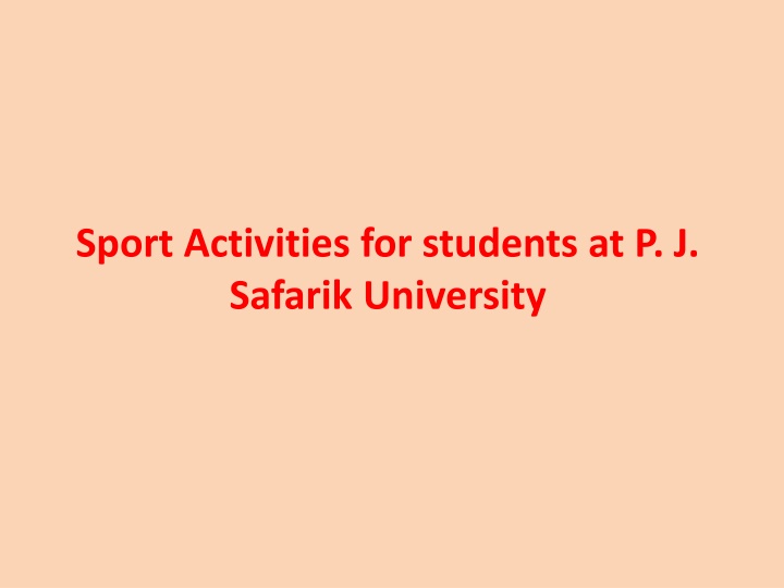 sport activities for students at p j safarik