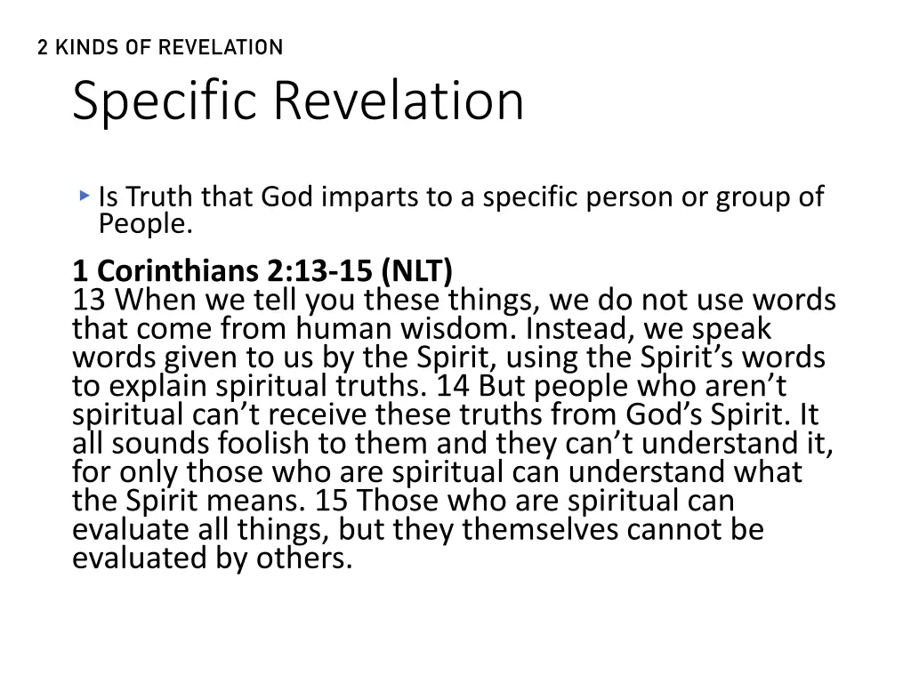 2 kinds of revelation specific revelation