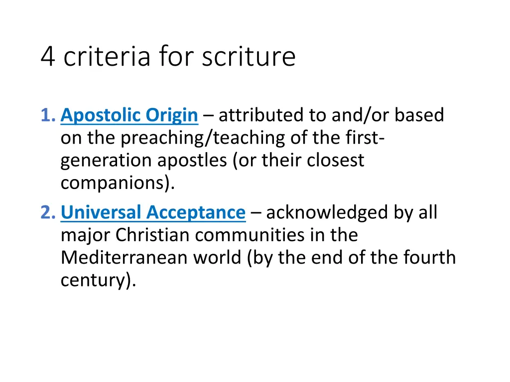 4 criteria for scriture