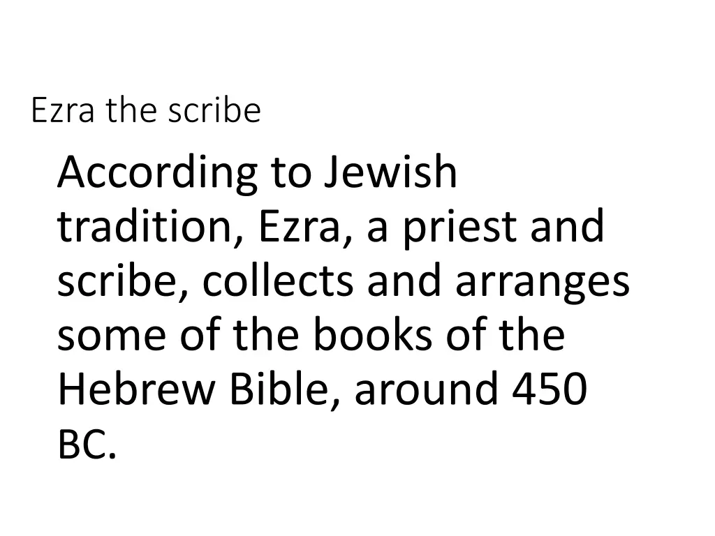 ezra the scribe according to jewish tradition