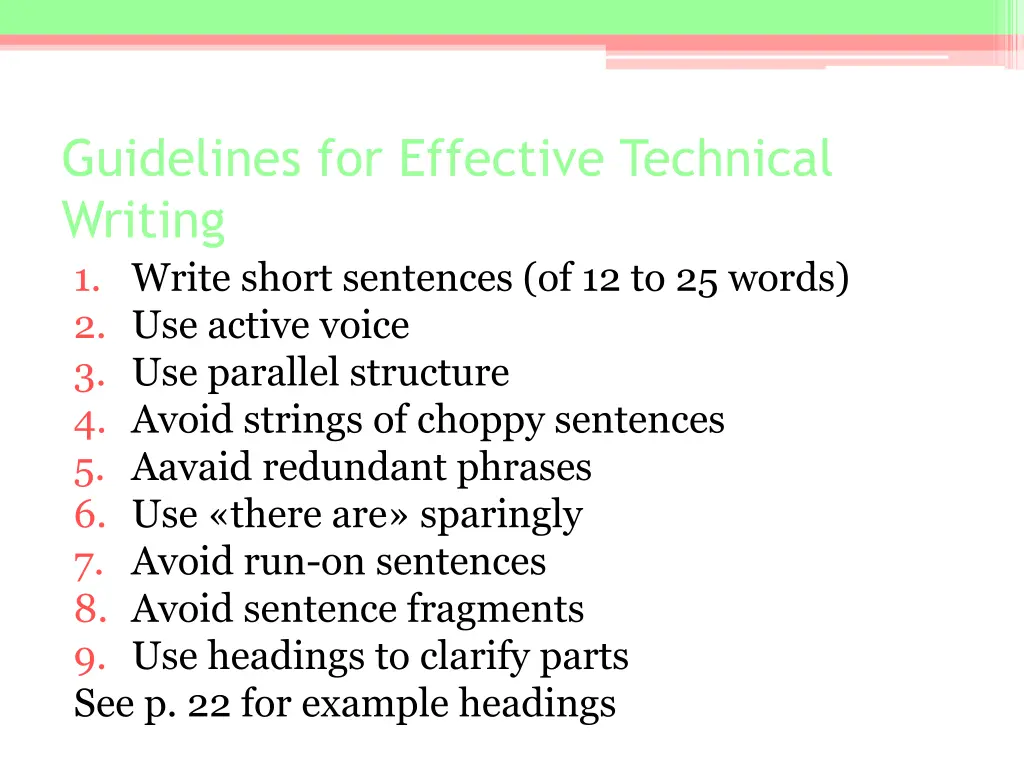 guidelines for effective technical writing