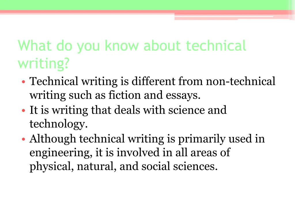 what do you know about technical writing