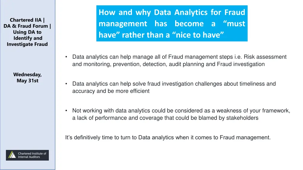 how and why data analytics for fraud management