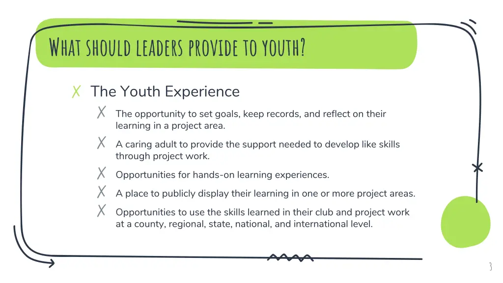 what should leaders provide to youth