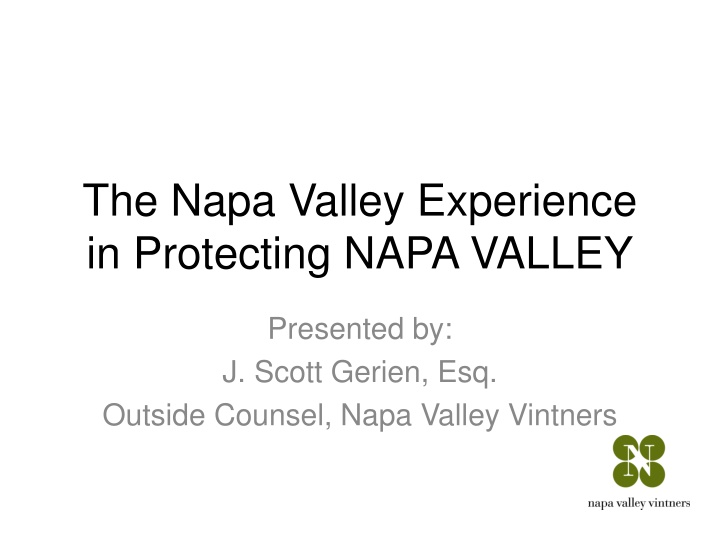 the napa valley experience in protecting napa