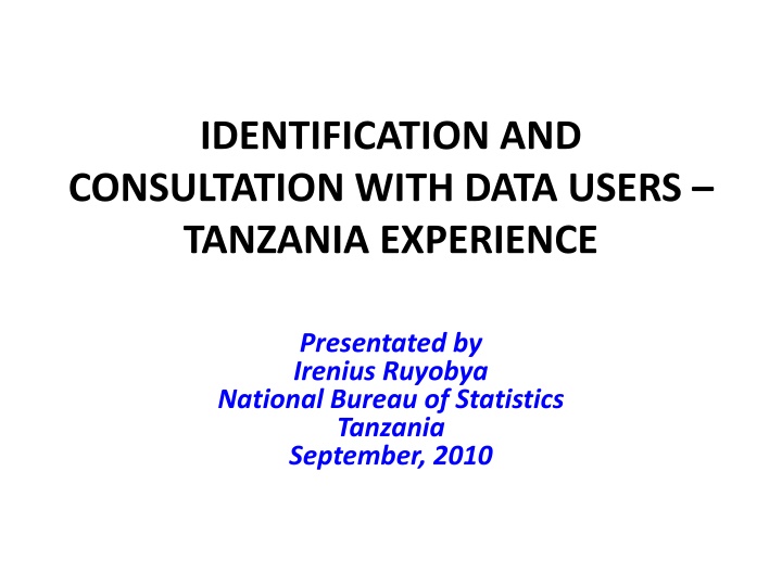 identification and consultation with data users