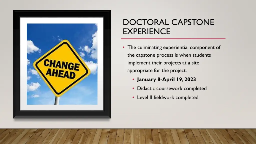 doctoral capstone experience