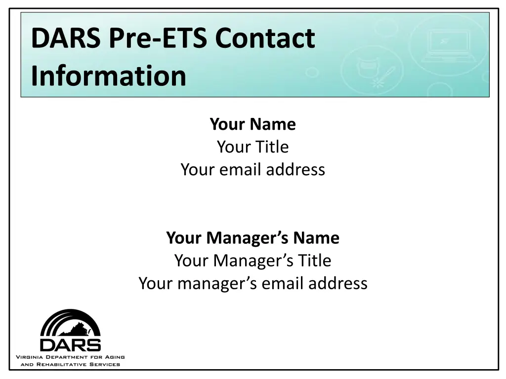 dars pre ets contact information