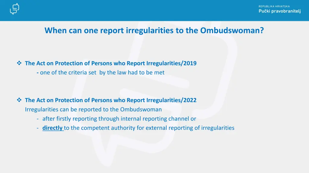 when can one report irregularities