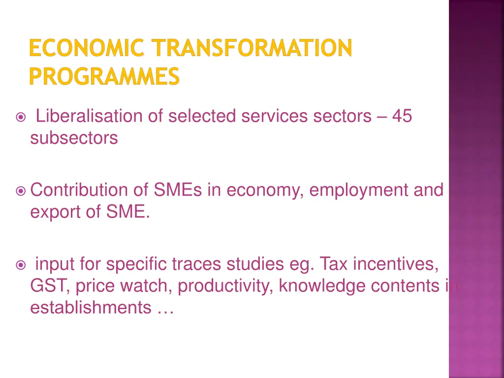 economic transformation programmes