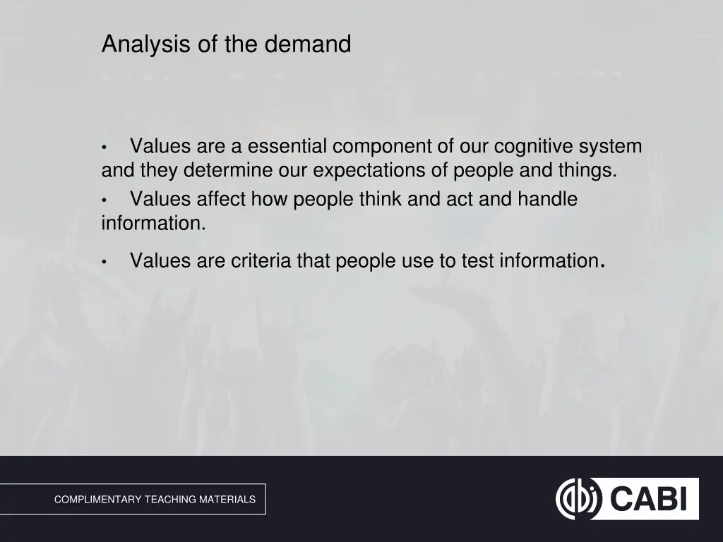 analysis of the demand