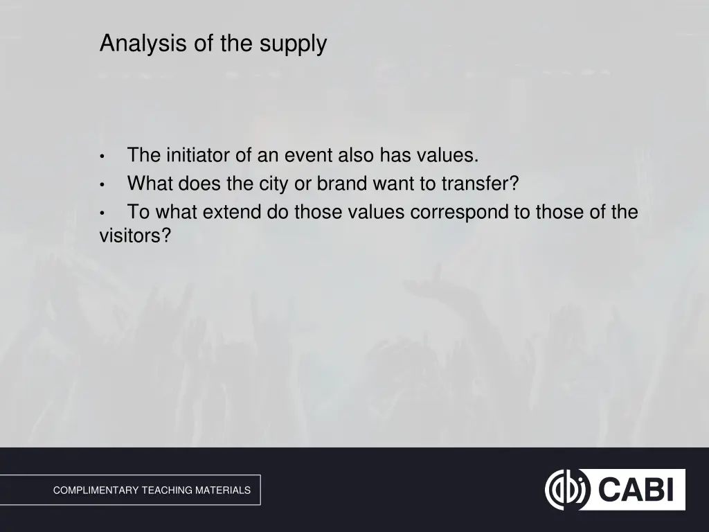 analysis of the supply