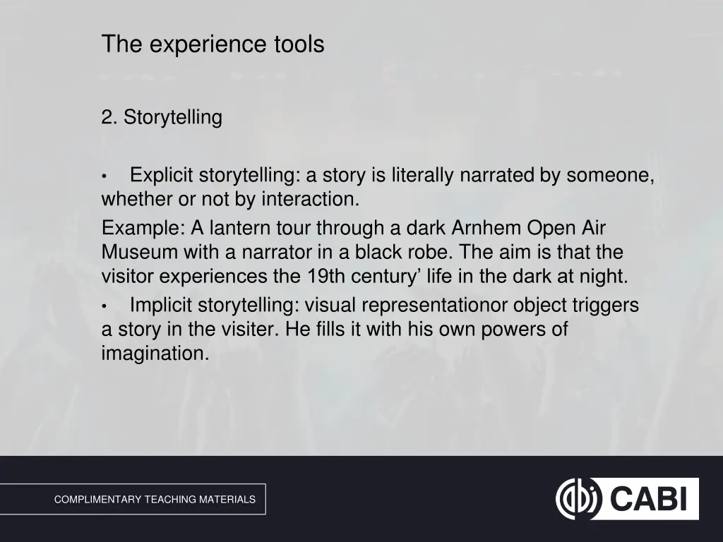 the experience tools 2