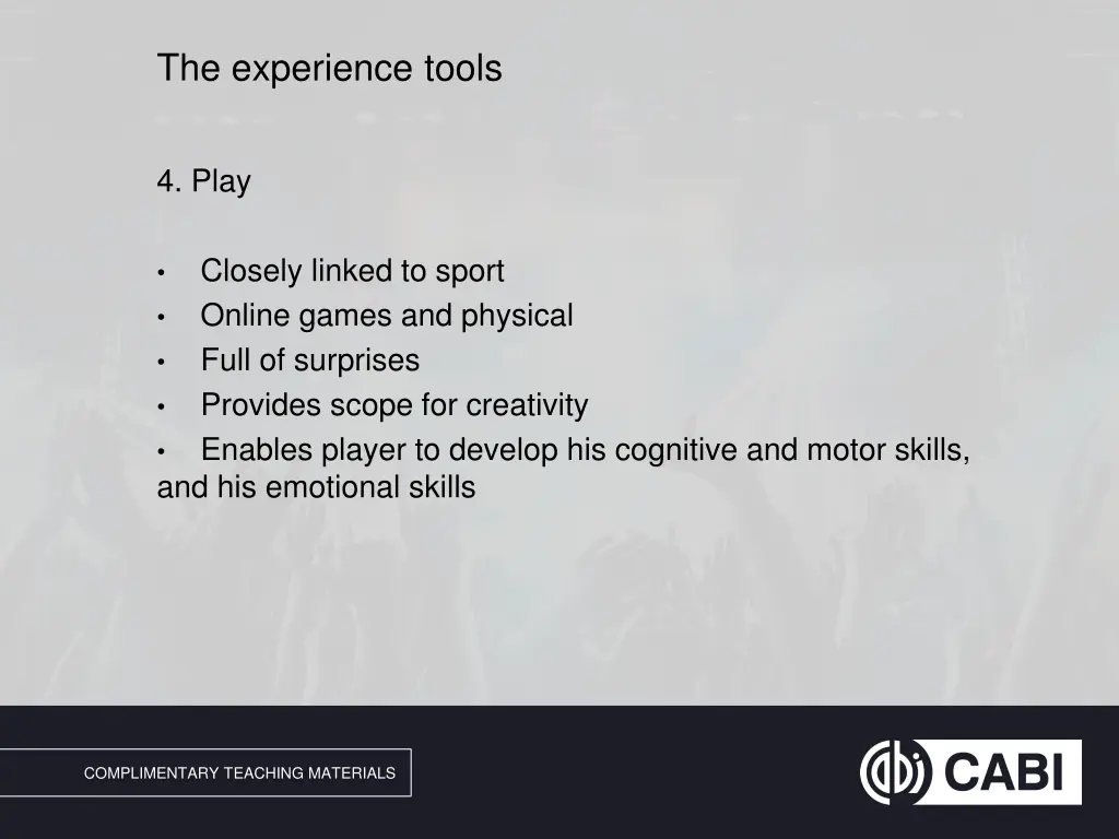 the experience tools 4