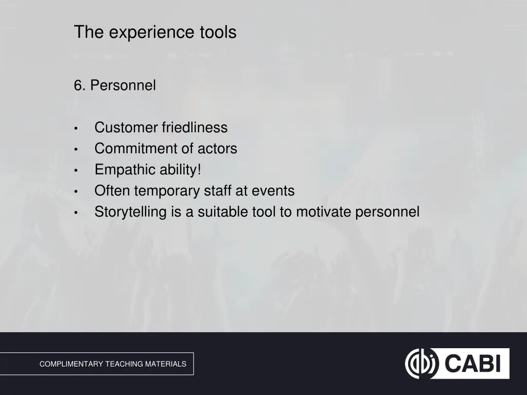 the experience tools 6