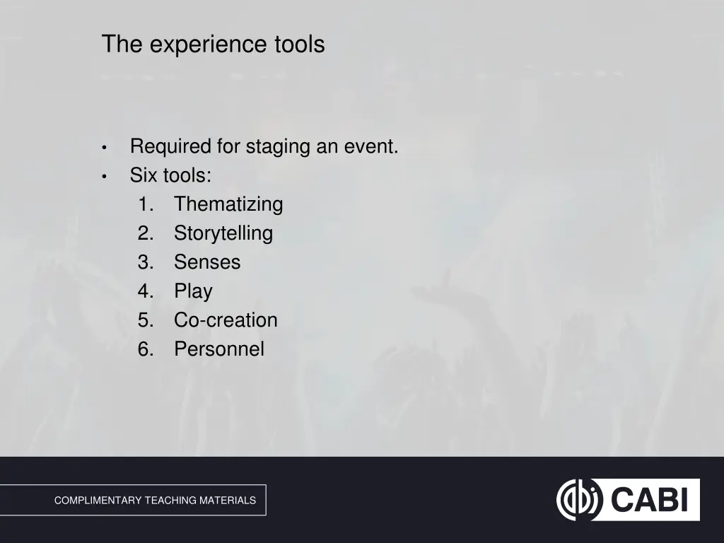 the experience tools