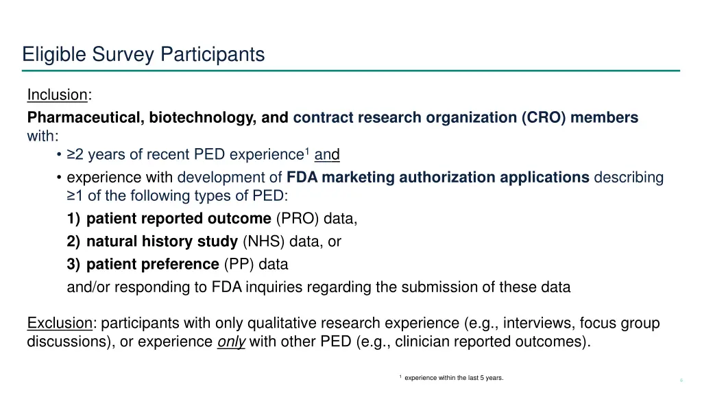 eligible survey participants