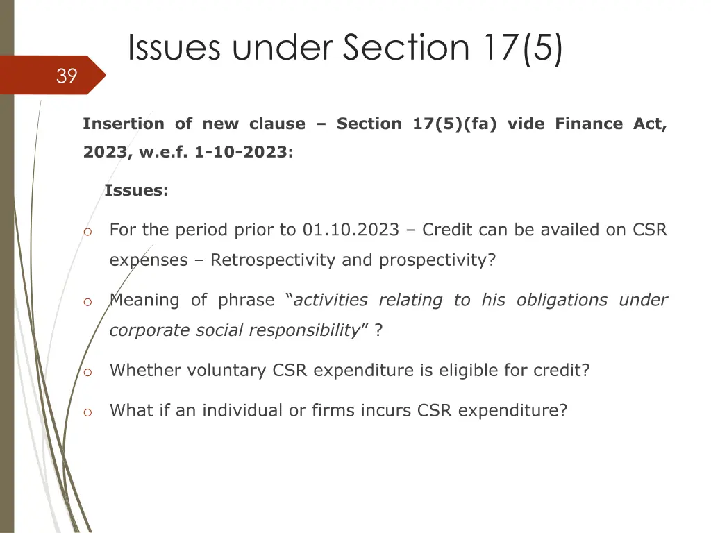 issues under section 17 5