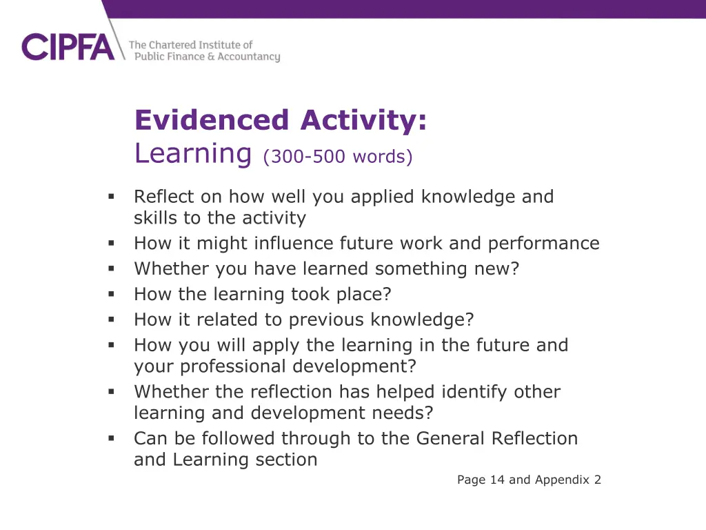 evidenced activity learning 300 500 words