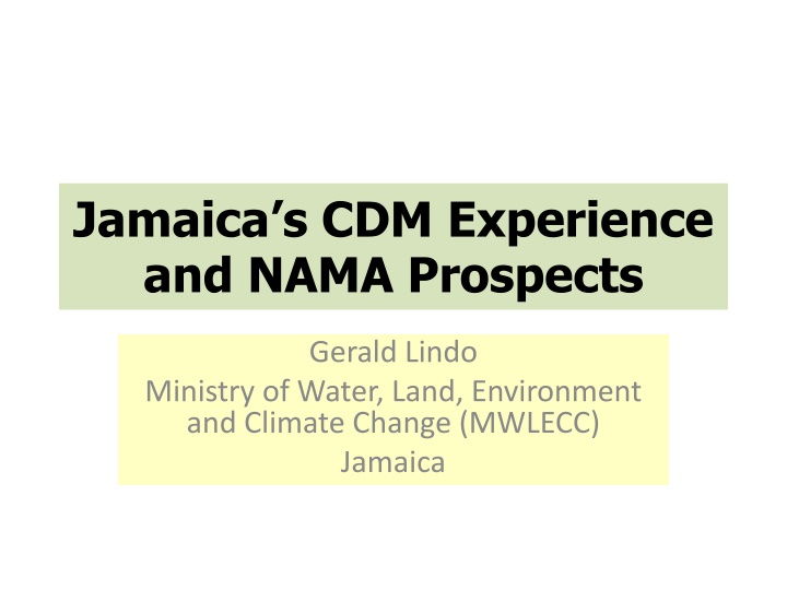 jamaica s cdm experience and nama prospects