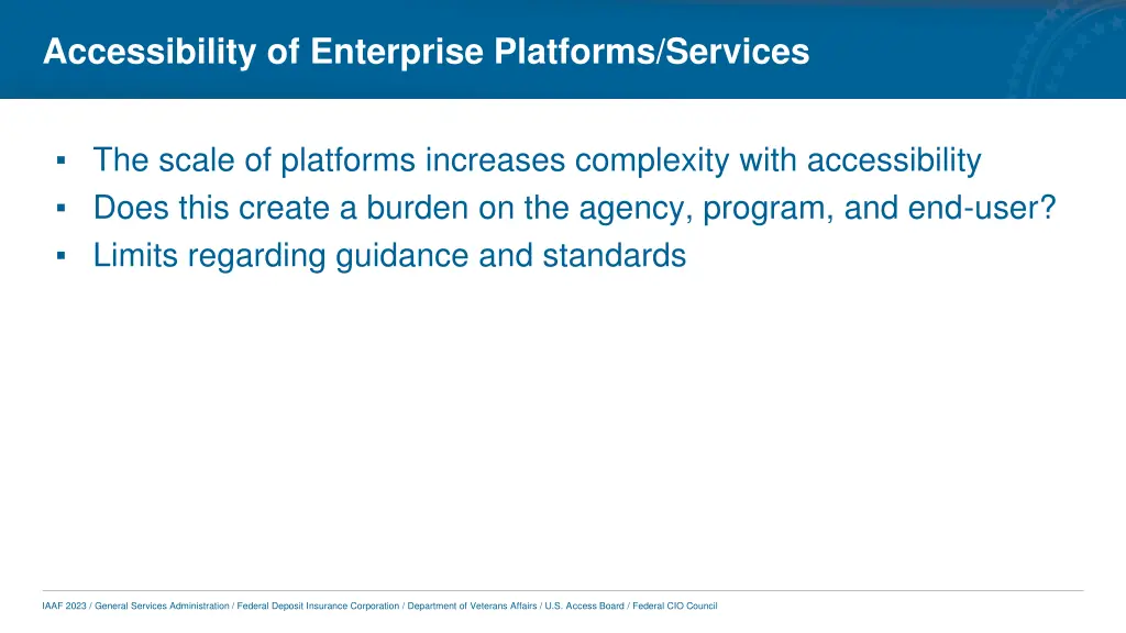 accessibility of enterprise platforms services