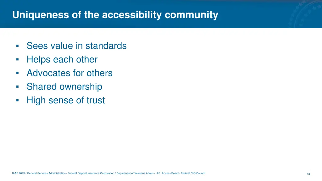 uniqueness of the accessibility community