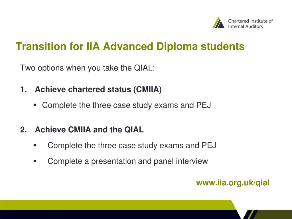 transition for iia advanced diploma students 2