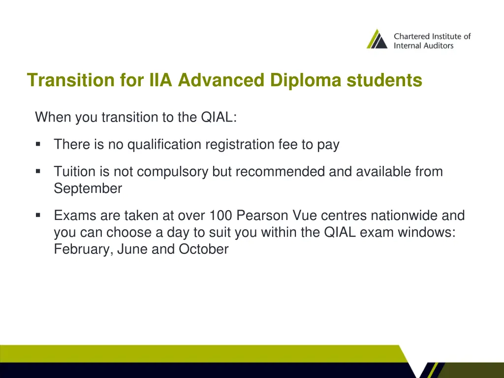 transition for iia advanced diploma students 3