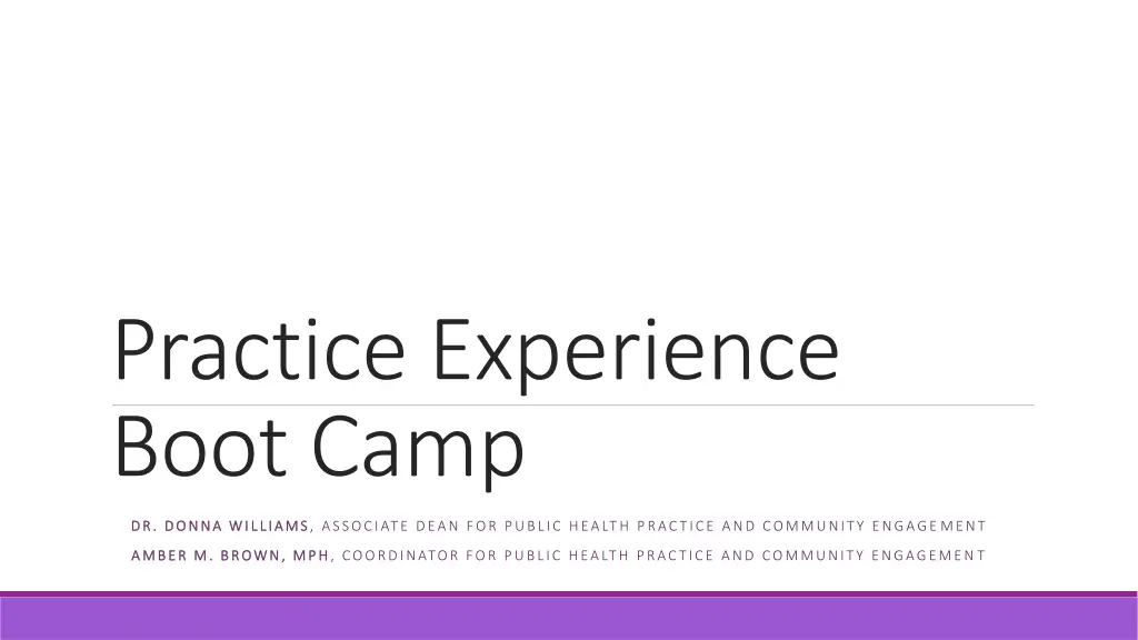 practice experience boot camp 1