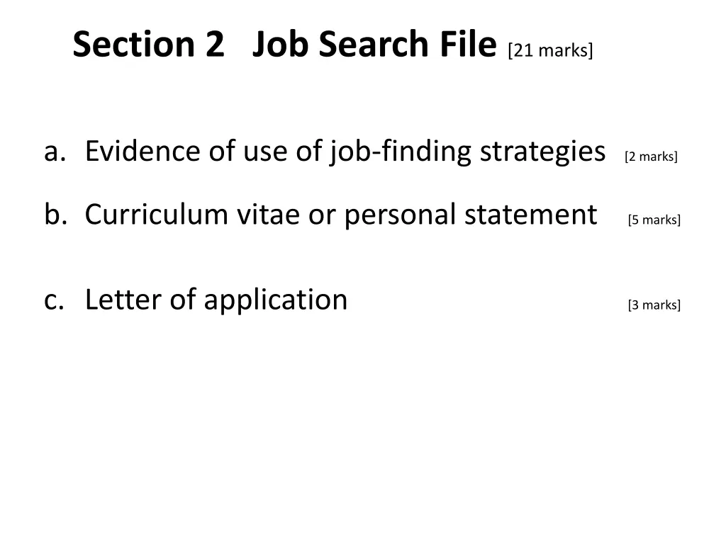 section 2 job search file 21 marks