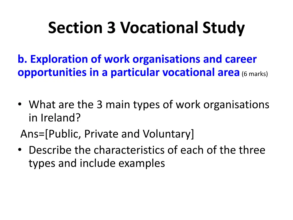 section 3 vocational study