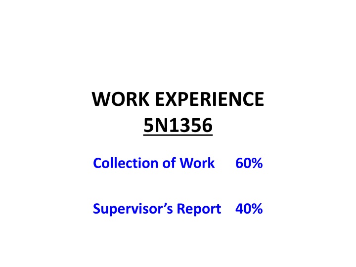 work experience 5n1356