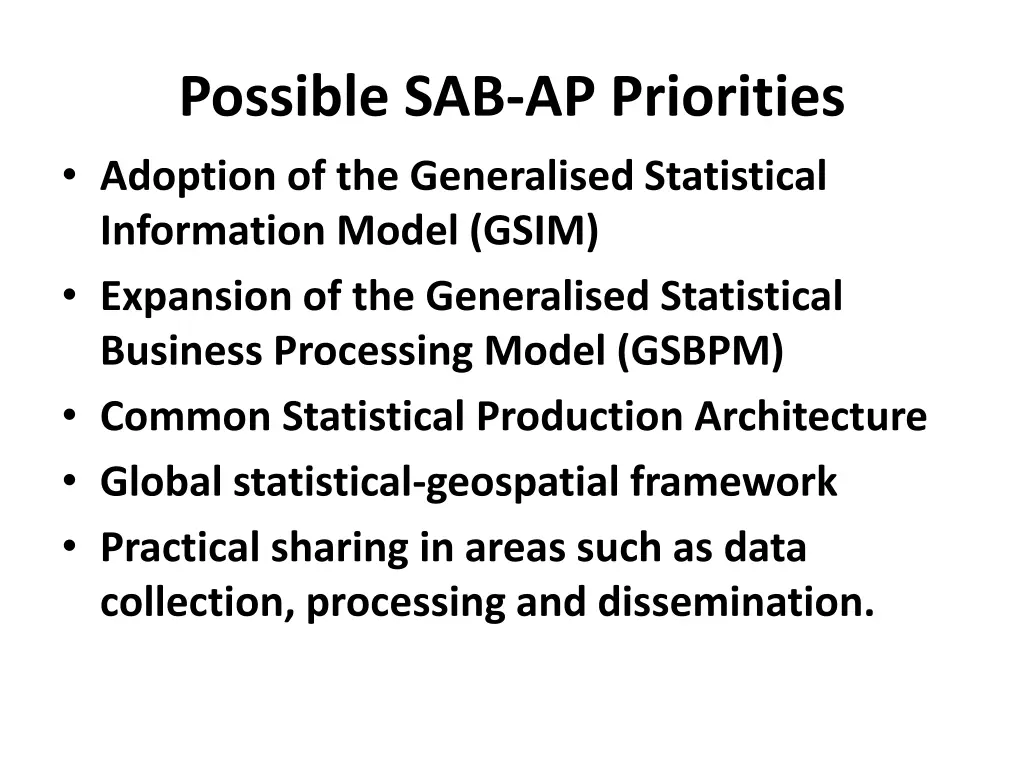 possible sab ap priorities adoption